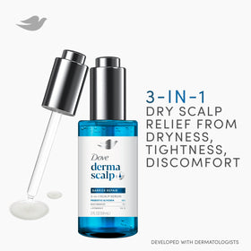 Dove Derma Scalp serum texture close-up demonstrating lightweight absorption