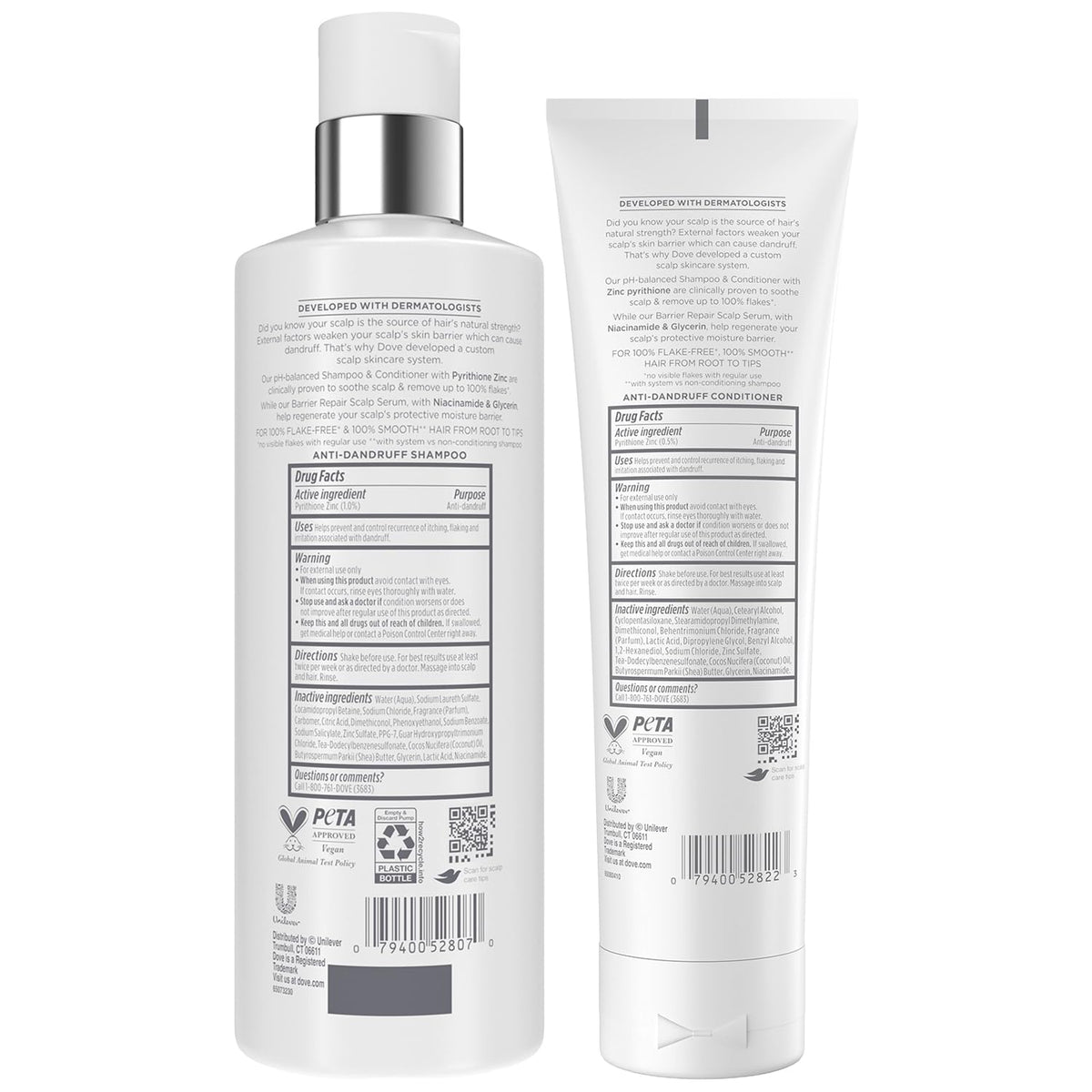 Dove DermaCare shampoo texture on hand showing gentle cleansing