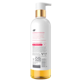 Dove pump and label close-up highlighting dermatologist co-created formula