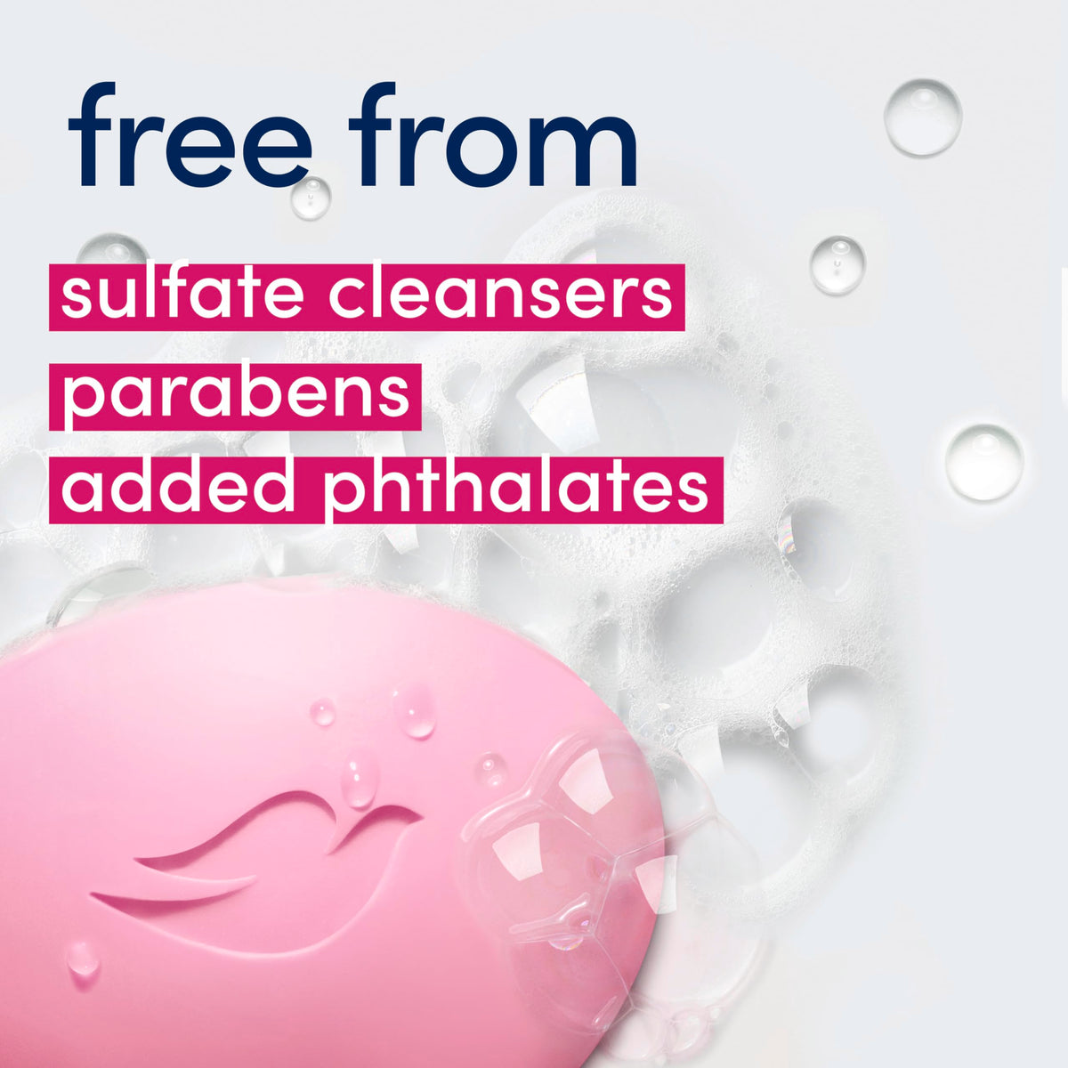 Hand creating rich lather with Dove dragon fruit bar for gentle cleansing