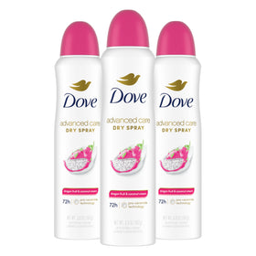 Dove front packaging showing dragon fruit and coconut scent and long protection