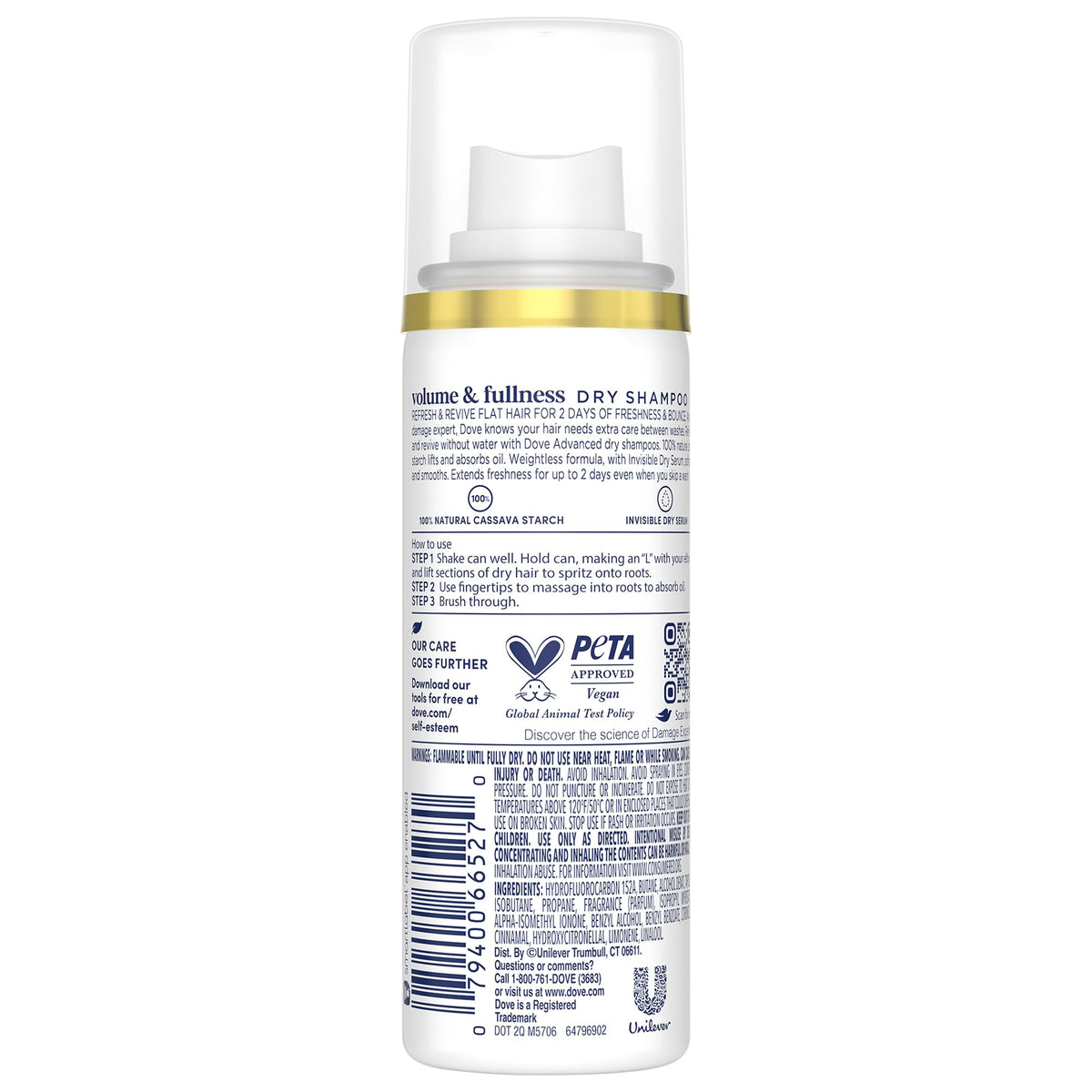 Dove close-up spray nozzle demonstrating precise application benefit