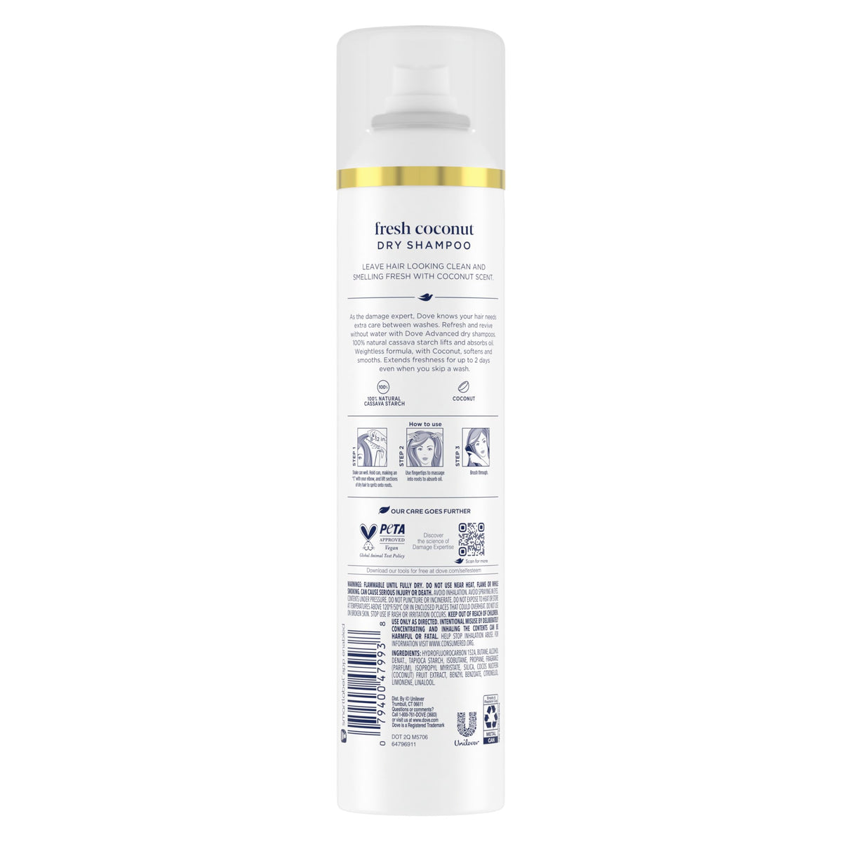 Dove spray mist on roots demonstrating easy on-the-go application benefit