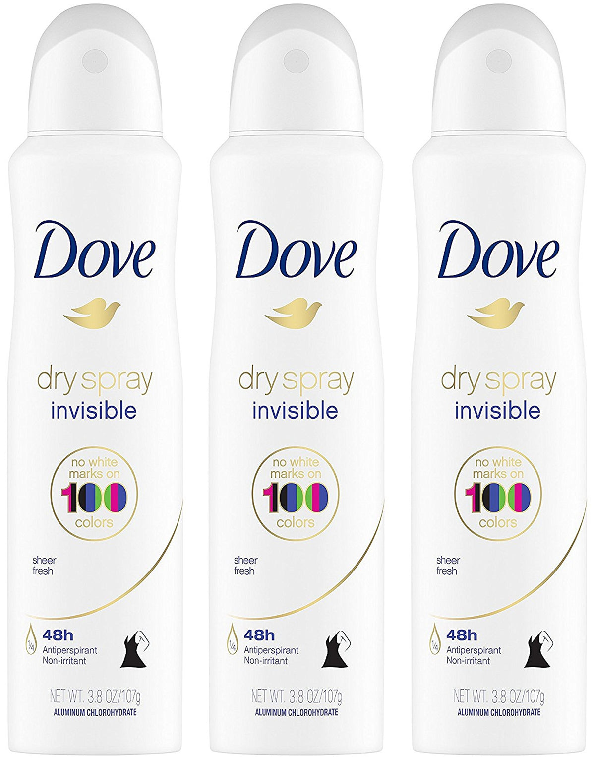 Dove dry spray front packaging showing product name and benefit