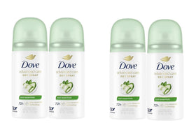 Dove travel dry spray front packaging showing compact can and brand benefit