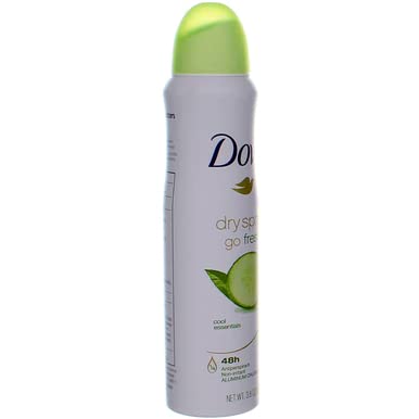 Dove dry spray on bathroom vanity in lifestyle scene showing daily routine benefit