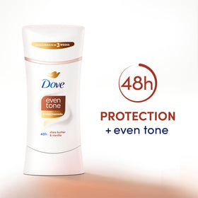Dove applying antiperspirant to underarm, providing long-lasting sweat and odor protection