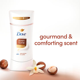 Dove close-up of stick texture, demonstrating smooth glide for gentle application