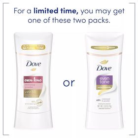 Dove even tone stick top view revealing smooth applicator for easy glide
