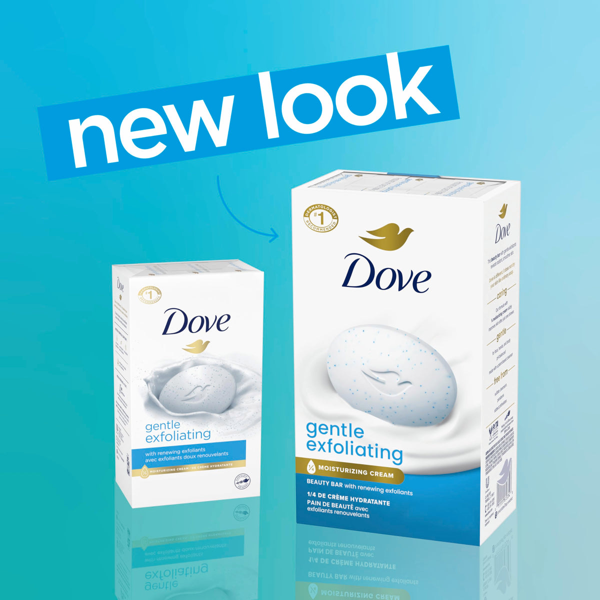Dove beauty bar close-up of bar texture and gentle exfoliating beads