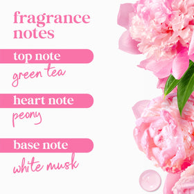 Peony and rose oil visual representing Dove fragrance notes
