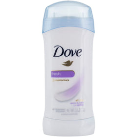 Dove Fresh front packaging showing two 2.6 oz sticks and clear benefit