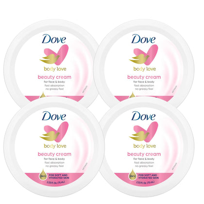 Dove front jar pack showing four travel jars and quick hydration