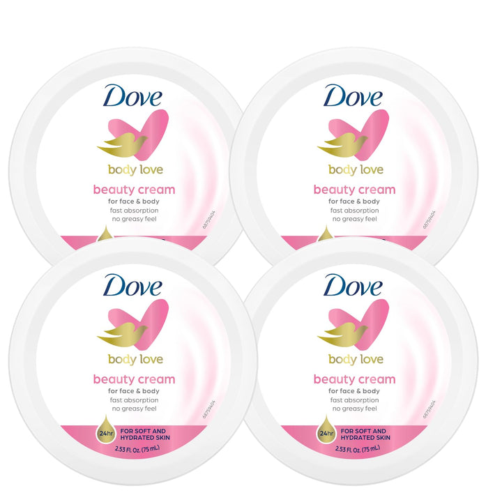 Dove front jar pack showing four travel jars and quick hydration