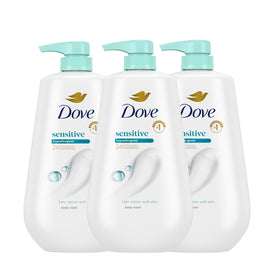 Dove front packaging 3-count showing value and gentle formula benefit