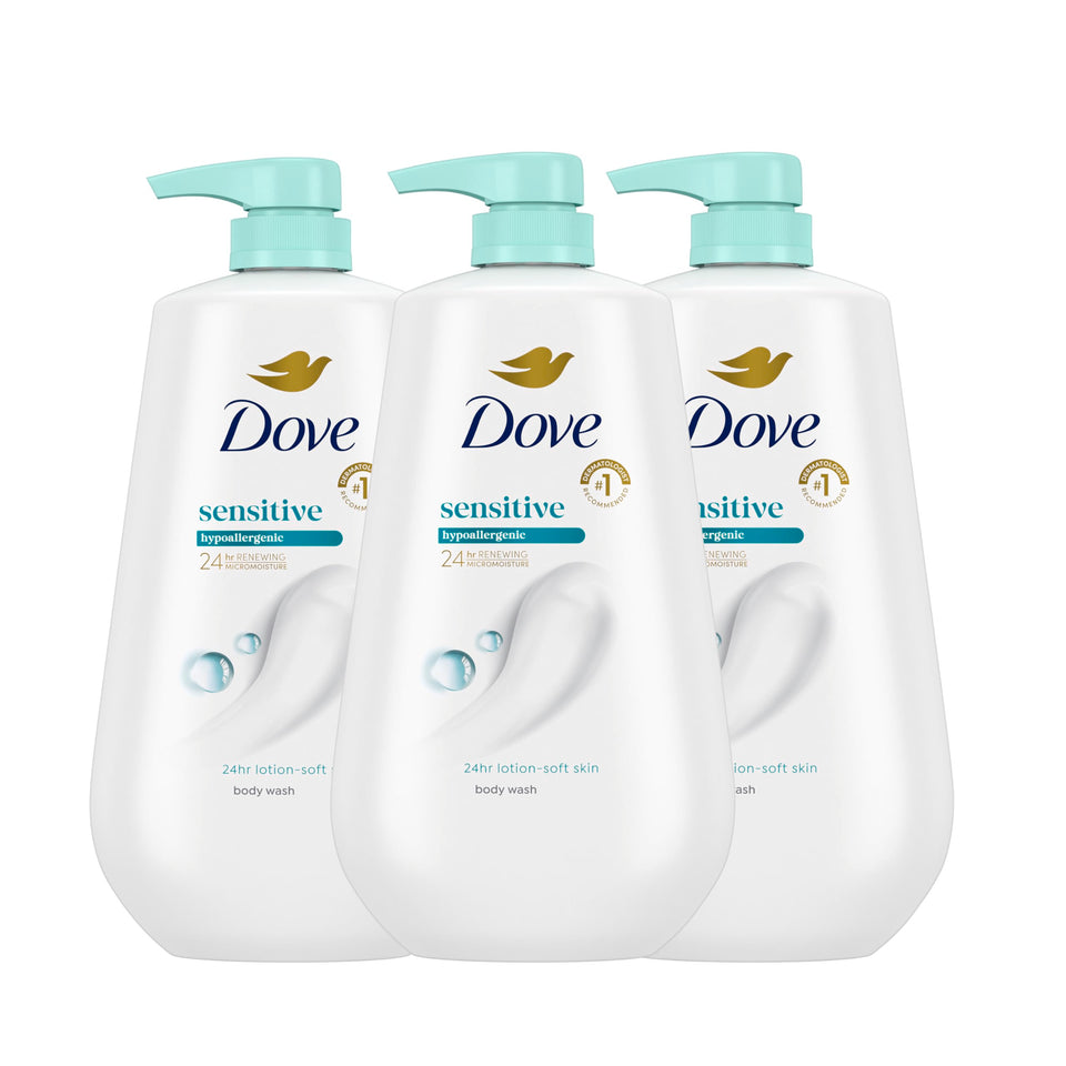 Dove front packaging 3-count showing value and gentle formula benefit