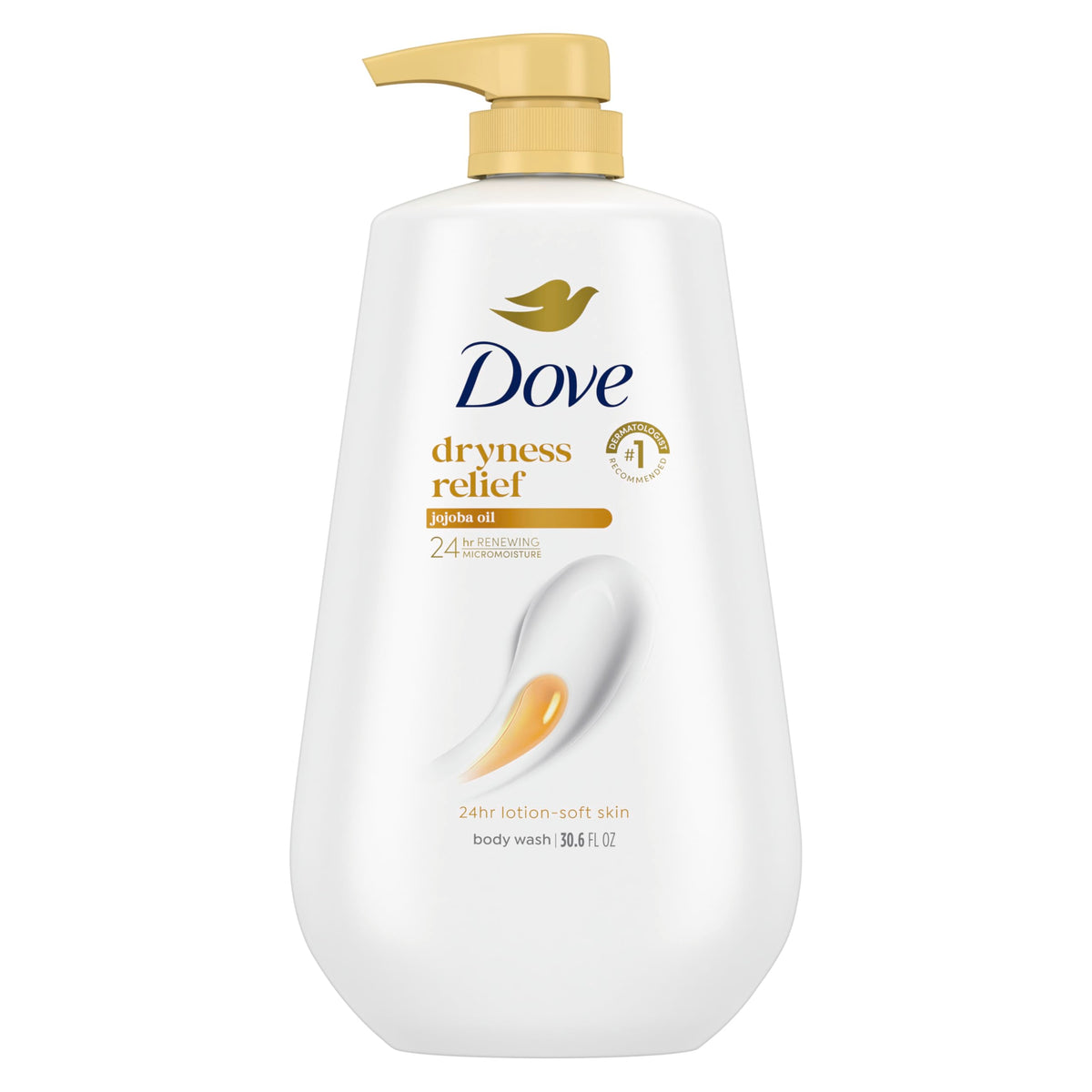 Dove front packaging 30.6 oz shows bottle and moisturizing benefit