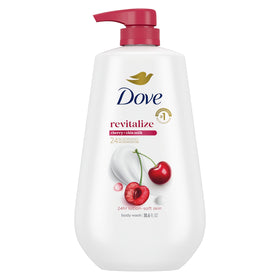 Dove front packaging showing cherry and chia milk scent and hydration benefit