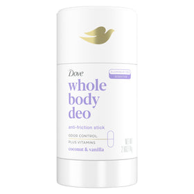 Dove front packaging coconut vanilla showing product and benefits