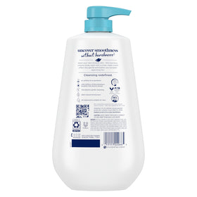 Dove creamy lather texture close-up with exfoliating beads for soft skin