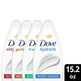 Dove Gentle Pamper label detail showing gentle ingredients and soothing benefit