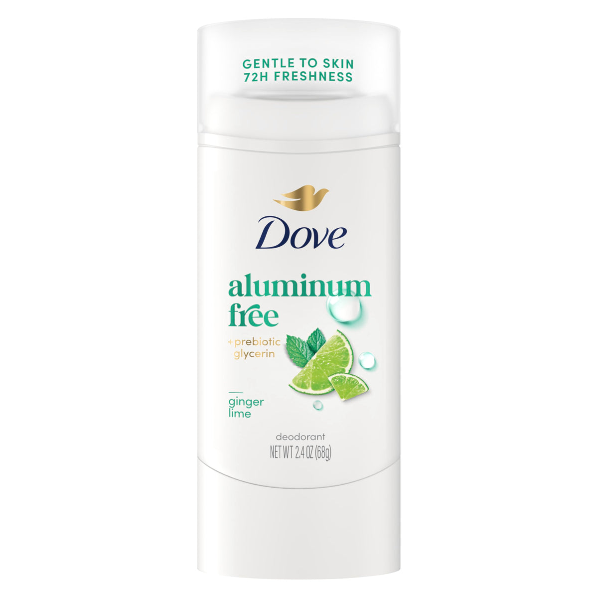 Dove ginger lime front packaging showing brand and freshness benefit