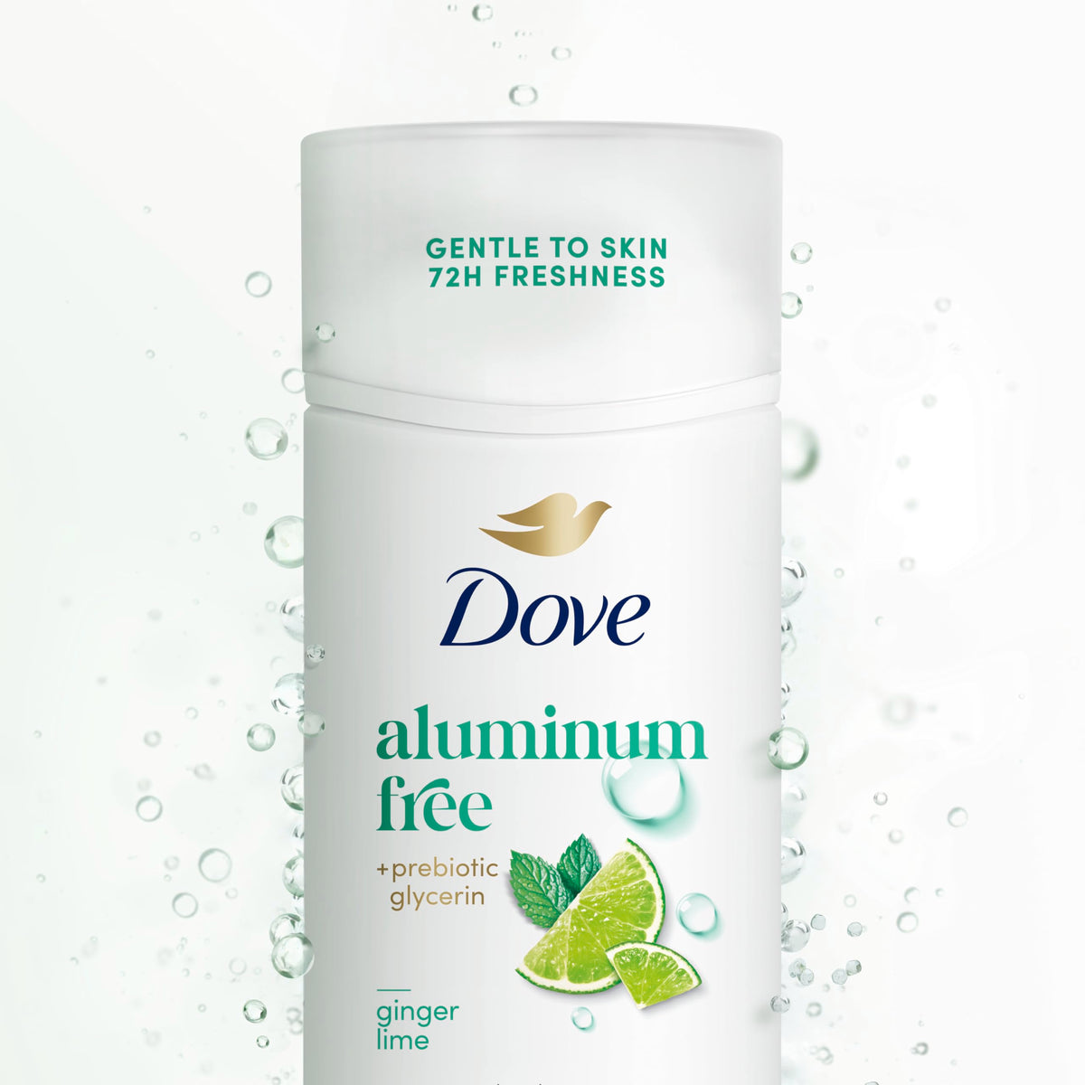 Lime and ginger beside Dove stick suggesting invigorating scent benefit