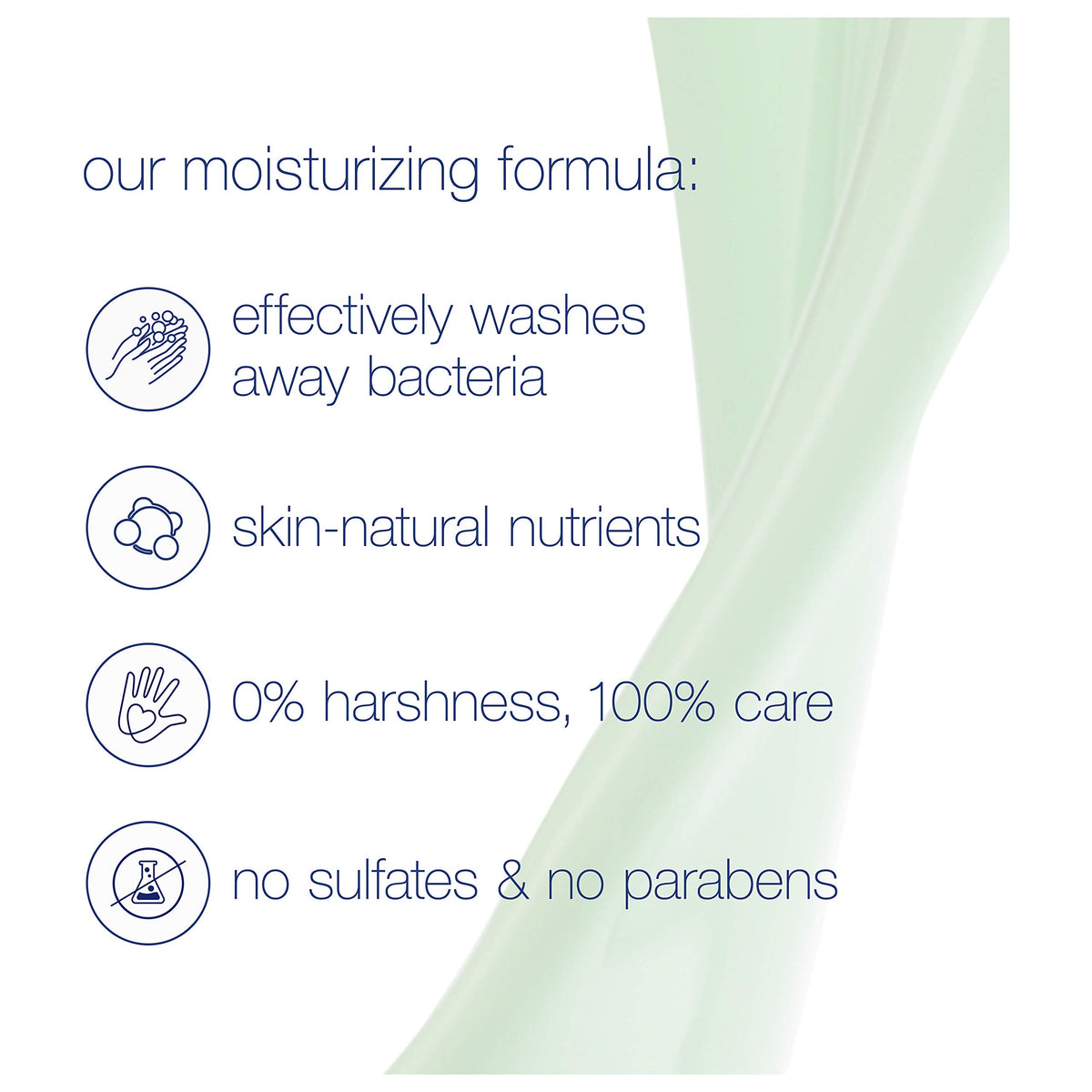 Dove dispenser dispensing lather for quick cleansing benefit