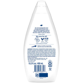 Dove pump dispenser closeup demonstrating easy one-handed use and convenience