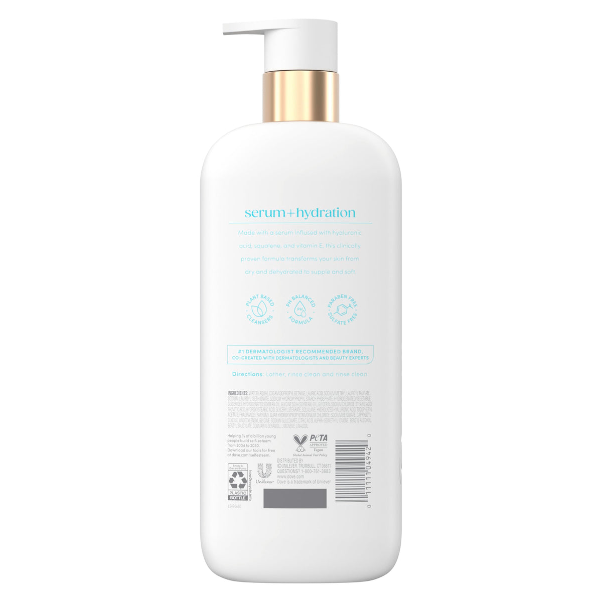 Dove Hydration Boost pump dispensing creamy foam for easy application