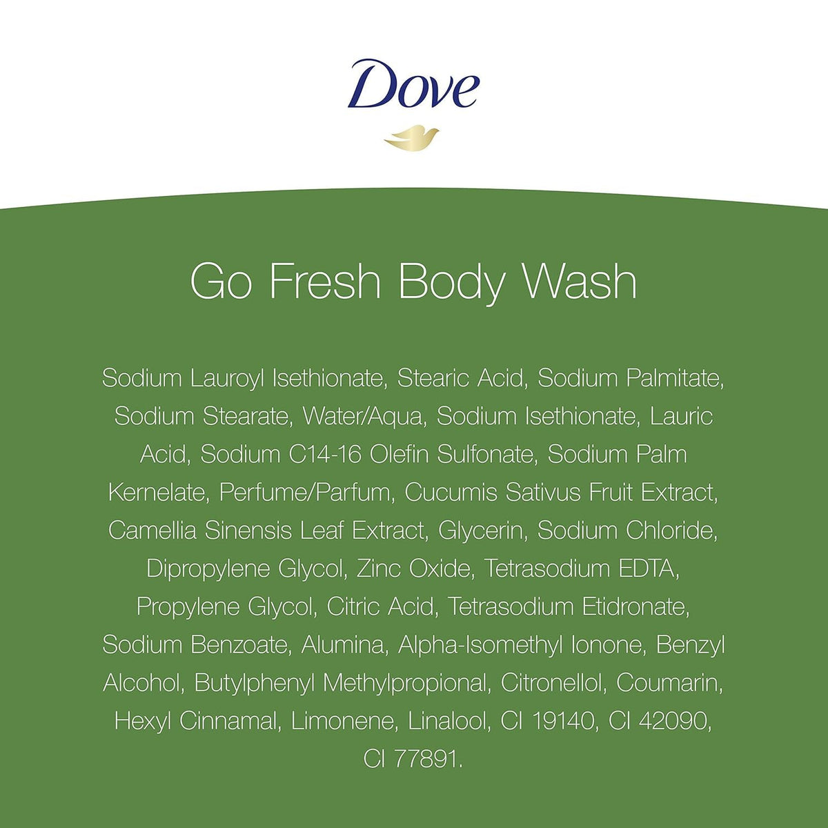 Dove body wash in use under shower illustrating refreshing cleanse
