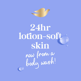 Dove in shower use lifestyle image illustrating relaxing routine and soothing post‑wash comfort