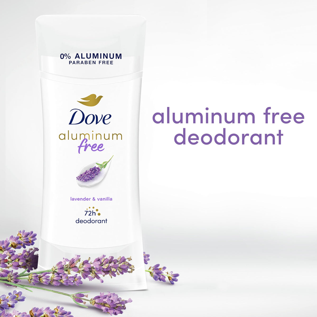 Person applying Dove deodorant to underarm for irritation-free odor control