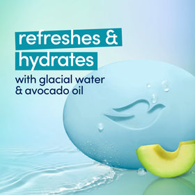 Dove ingredients label detail showing pH-balanced formula free from sulfates and parabens