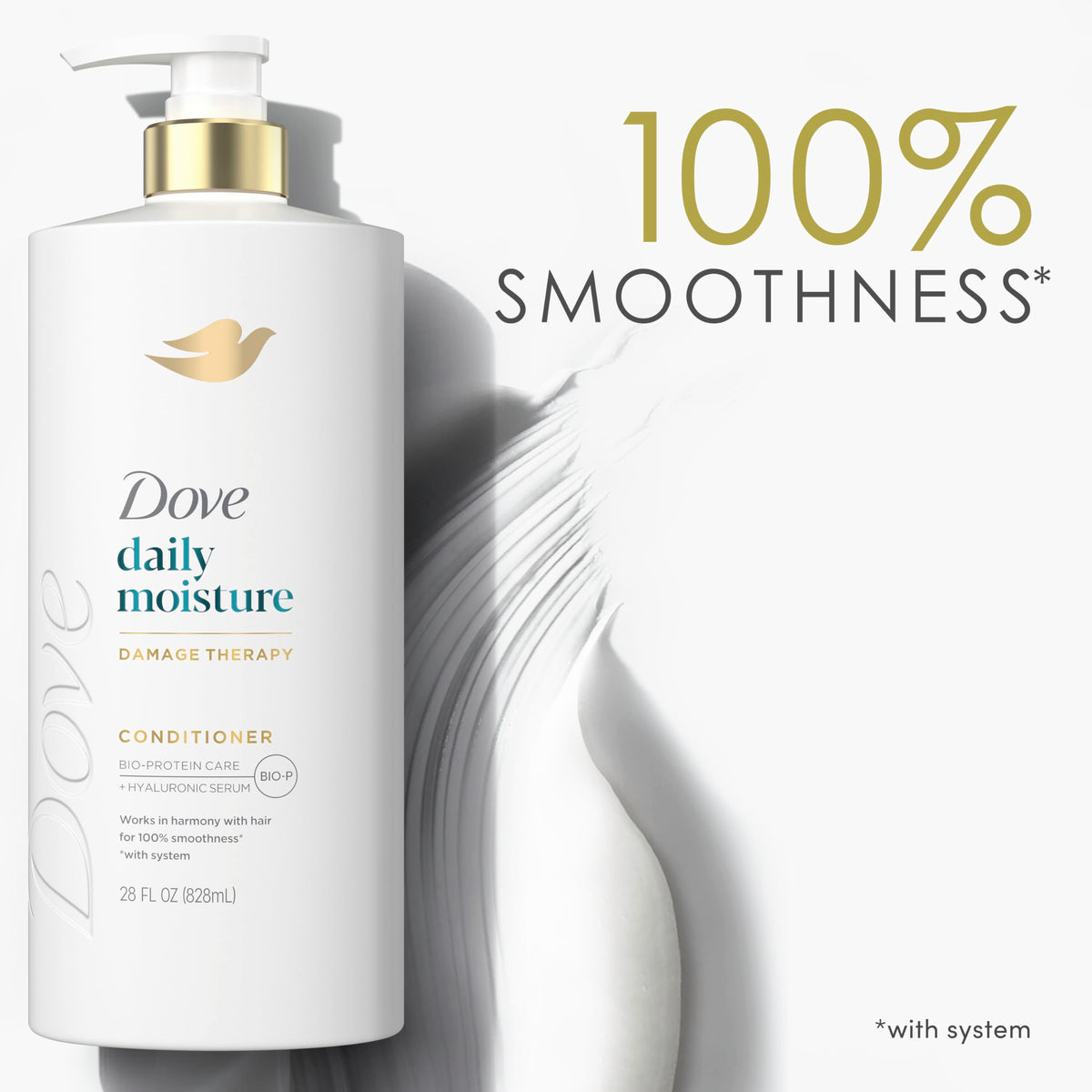 Dove before and after hair comparison showing reduced breakage and smoother strands