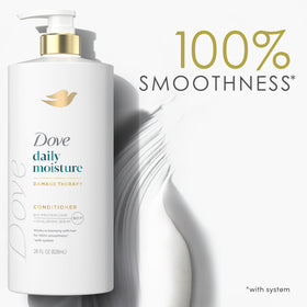 Dove before and after hair comparison showing reduced breakage and smoother strands