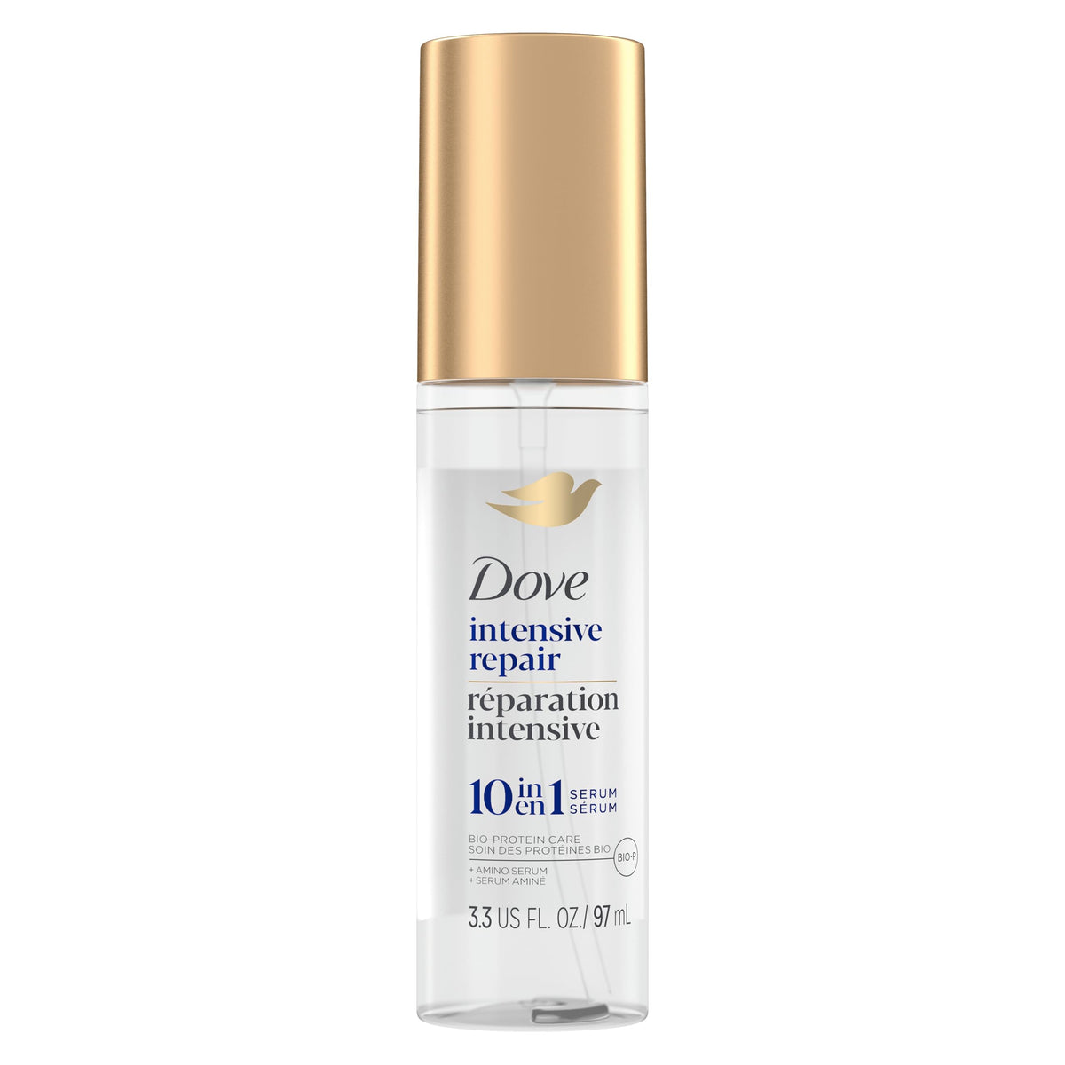 Dove intensive repair serum front packaging showing product and benefits