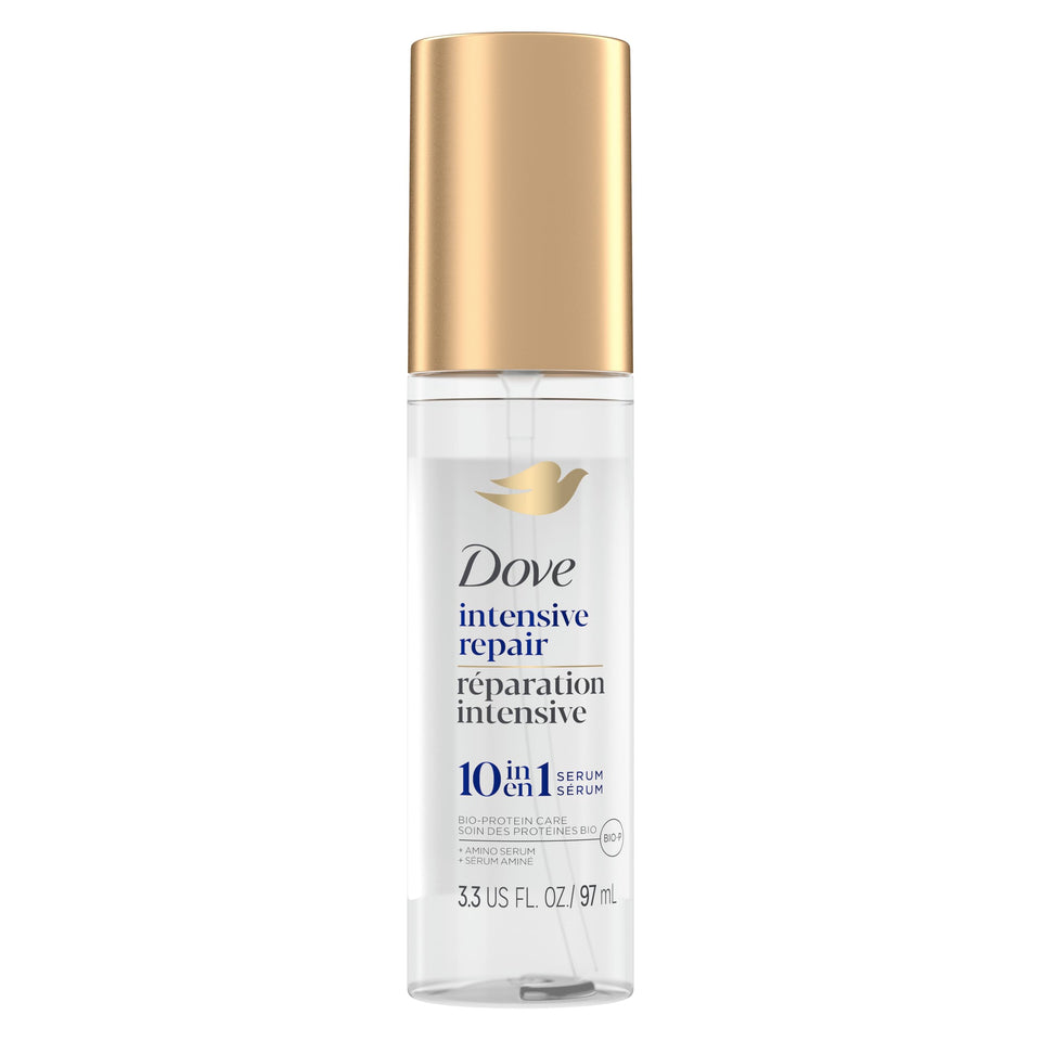 Dove intensive repair serum front packaging showing product and benefits
