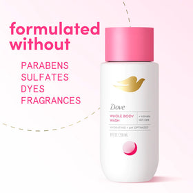 Dove intimate wash with Dove body lotion pairing to complete hydration routine