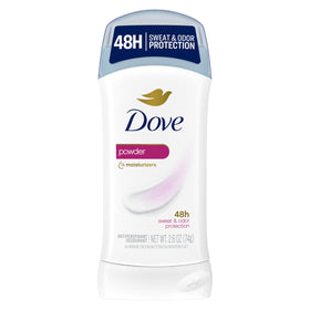Dove front packaging showing powder invisible solid and reassurance