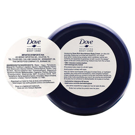Dove open jar showing cream texture and quick-absorb benefit
