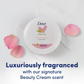 Dove label and ingredients close-up showing nourishing components