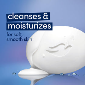 Hand lathering Dove bar producing creamy foam for gentle cleansing