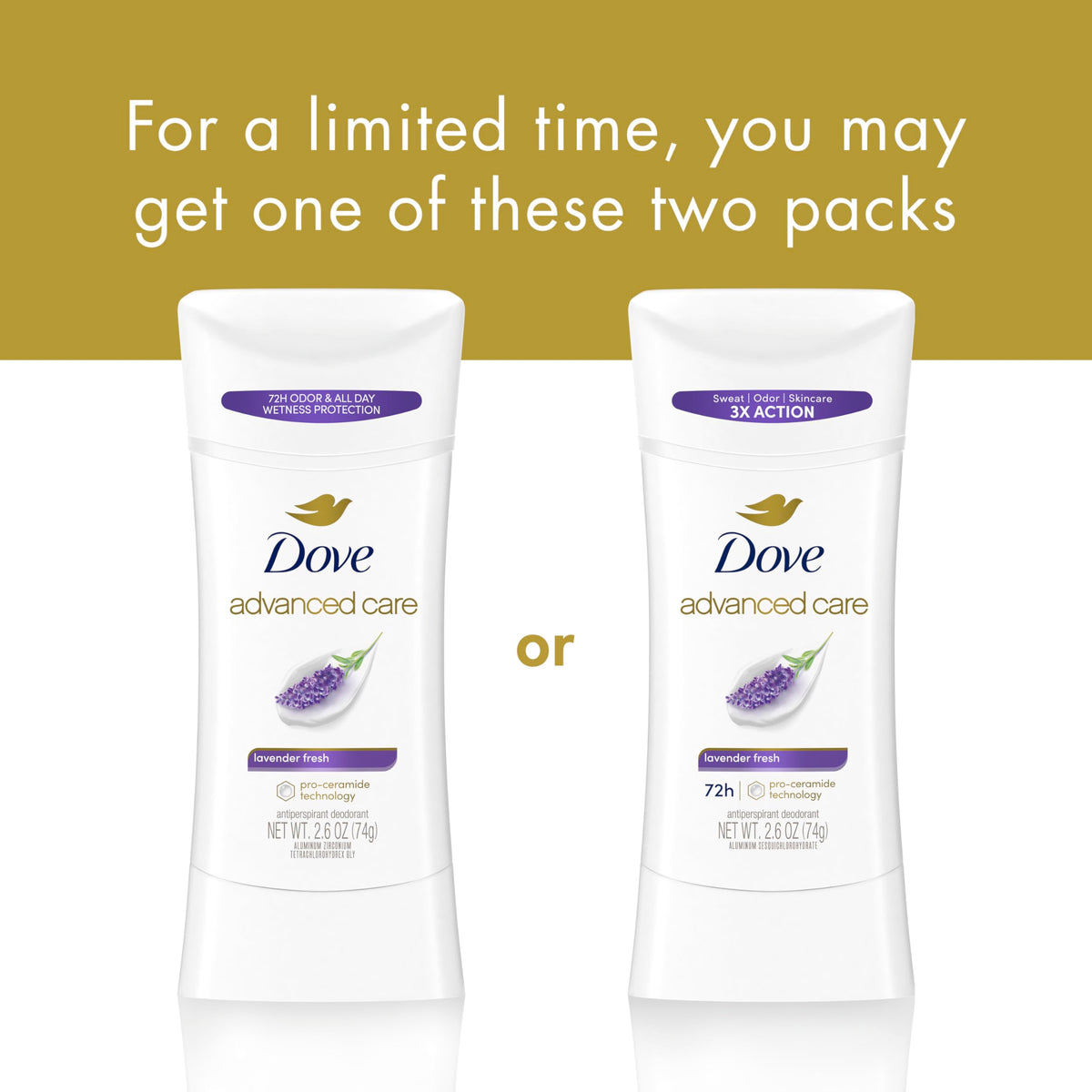 Dove open antiperspirant stick top view illustrating quick-dry application benefit
