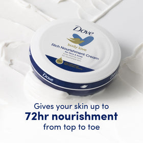 Dove jar inside a handbag for convenient everyday skin care