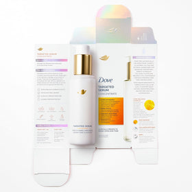 Dove serum on bathroom shelf lifestyle shot promoting daily care habit