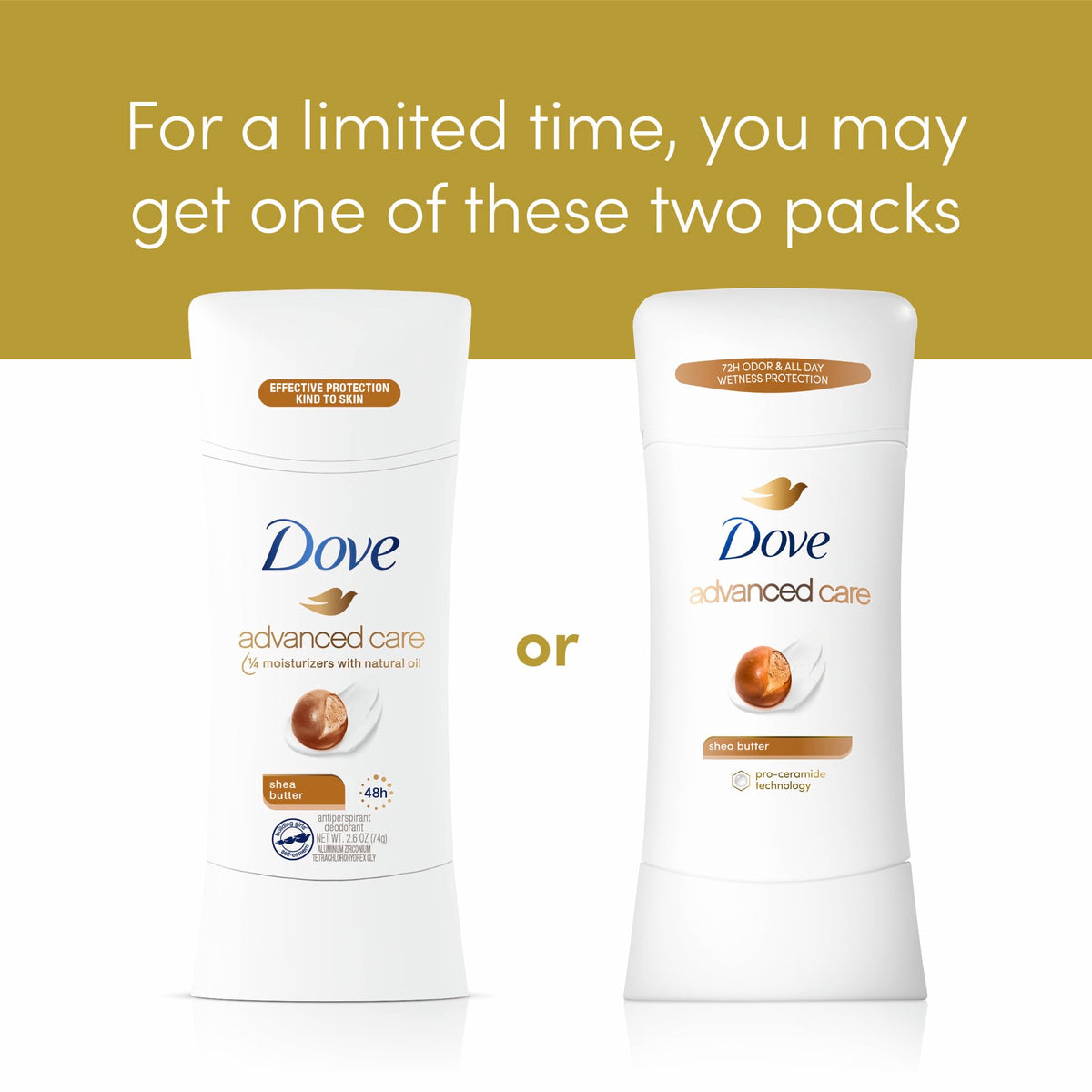 Dove antiperspirant in travel bag highlighting convenient portability