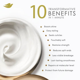 Dove mask scooped in hand illustrating easy one-minute application