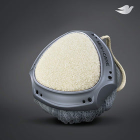 DOVE MEN + CARE shower tool in use creating foam with body wash