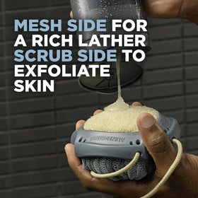 DOVE MEN + CARE mesh close-up producing rich lather for efficient cleansing